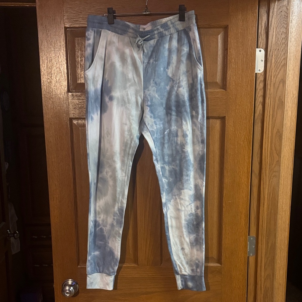 Charlotte Russe Blue Tie-Dye Jogger Pants